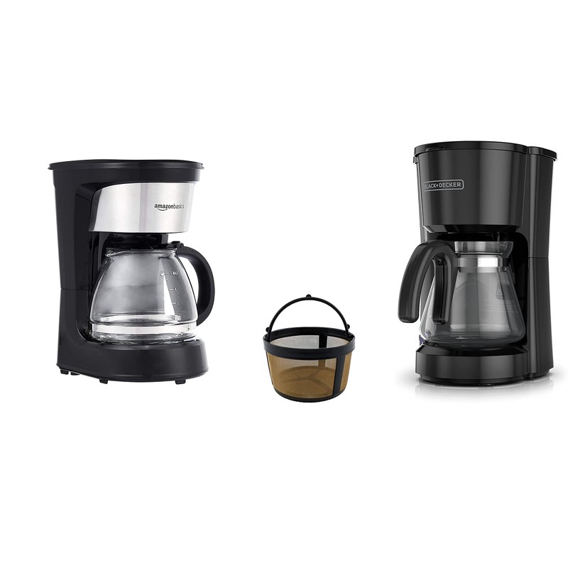 NRP 2-pack 5cup Gold-tone Basket Permanent Coffee Filter Compatible for