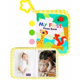 Baby Photo Album – My First Photo Album for Baby with Soft Fabric Cover – Baby Memory Book for 4x6 Photos – Keepsake Gift for Newborn, Kids & Toddler, Baby Shower, First Birthday, Giraffe Forest