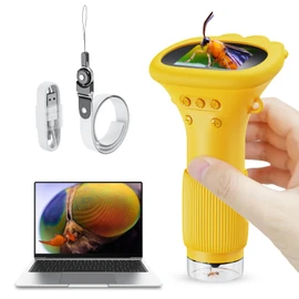 Microscope for Kids,Portable Microscope 2 Inch Screen Fixed Zoom-Educational Digital Handheld Microscope-STEM Mini Microscope for Kids,Toy for 3 4 5 6 7 8 Boys Girls （Orange）