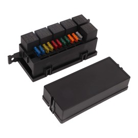 11 Slot Relay Box 6 Relays Universal Relay Box with 11 Blade for Automotive Marine Boat Truck