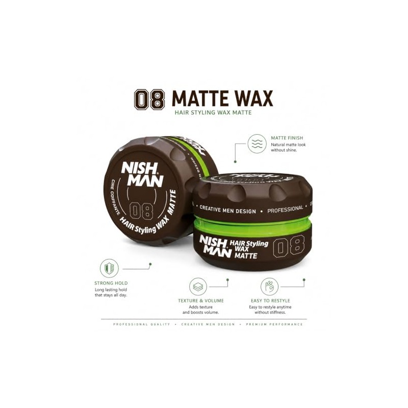 NISHMAN HAIR STYLING WAX MATTE 08 CIRE COIFFANTE 150ML