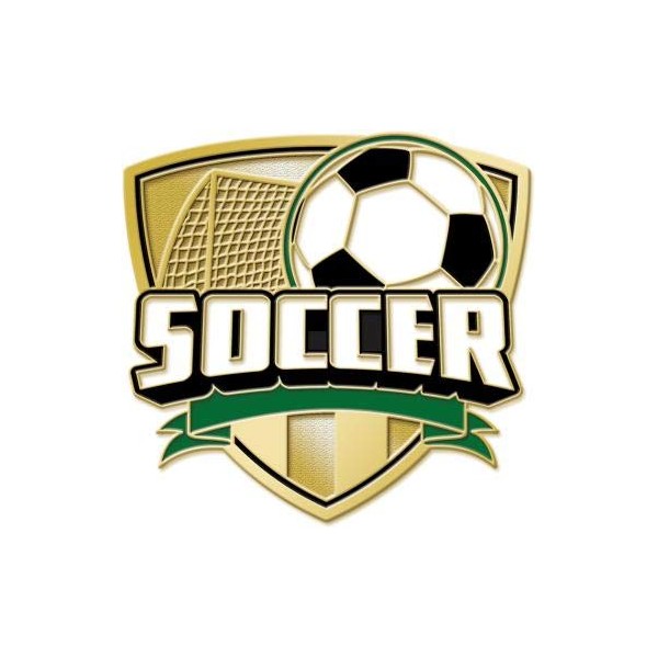 Crown Awards Soccer Pin - 1" Soccer Ball Shield Enamel