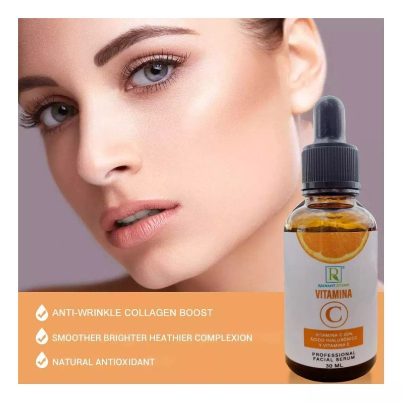 Radiant Xtend Mejor Serum Vitamina C, Acido Hialuronico Alta Concentracion