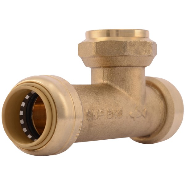 SharkBite 3/4 inch FNPT Slip Adapter, Push To Connect Brass