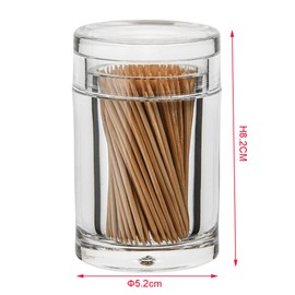 Yakri Acrylic Toothpick Holder Dispenser Organizer Clear Storage Box with Lid ( Cylinder Shape), YTBH-9115