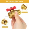 3/4 Inch Brass Ball Valve, Shut-off Valve with Red Wing