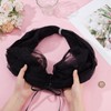 NICENEEDED Bridal Detachable Tulle Shawl, Black Wedding Strapes Puffy Dress