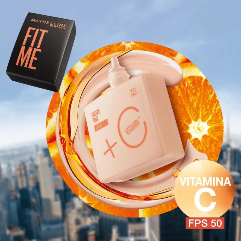 Maybelline Base Fit Me Fresh Tint 30ml, larga duración, alta