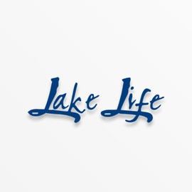 Lake Life Vinyl Decals Stickers (Two Pack) for Cars Trucks Windows Bumpers Walls Laptops Skins - 2-5.5 Inch Decals at Largest Point -No Background (Blue)