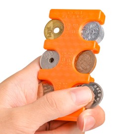 Portable Coin Holder, Olycism Coin Storage, Money Case, Convenient for Organizing Coins, Classification of Coins, Lightweight, Compact, One Hand Access, Coin Purse (Orange)