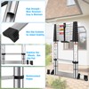 DEZEX 10.5 FT Stainless Steel Telescoping Ladders - One-Button Retraction