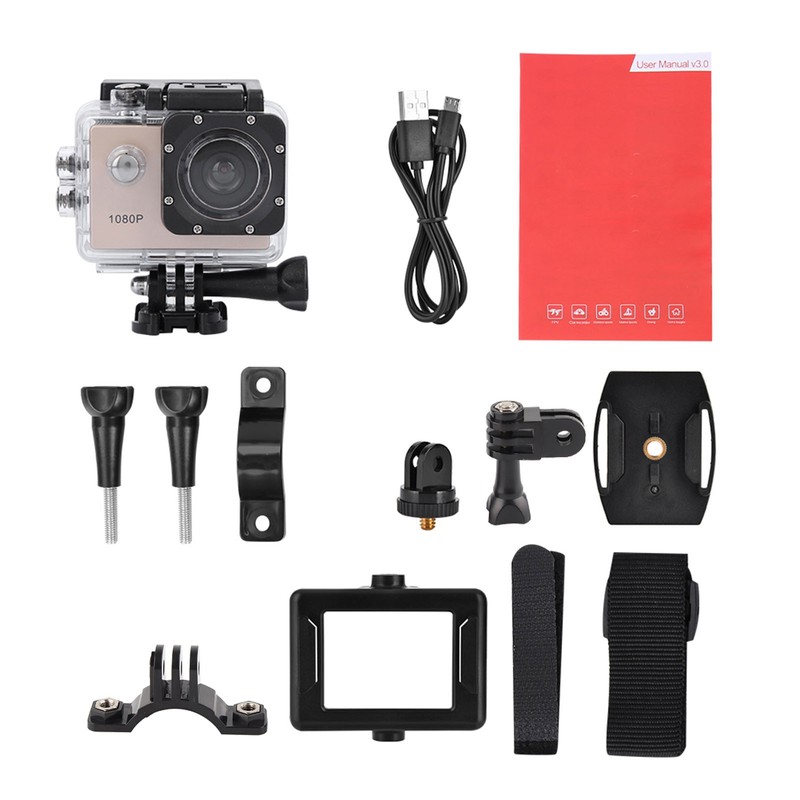 1080P HD 2inch LCD Screen Sports 30m Waterproof Action Camera