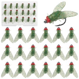 Bionic Fly Fishing Bait, 18pcs/36pcs Trout Jig Swimbait Dry Flies Bass Fly Fishing Lures Kit Panfish Lure Fly Fishing Hook Artificial Soft Bait for Freshwater Saltwater, Green