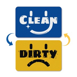Tazoo Dishwasher Magnet Clean Dirty Sign, Funny Personified Typography Clean Dirty Magnet for Dishwasher, Reversible Kitchen Decor Easy to Recognize