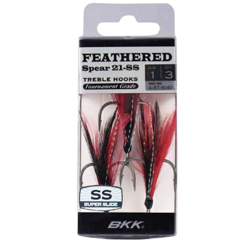 BKK Finesse Fishing Tournament Grade Treble Hook FEATHERED SPEAR 21-SS