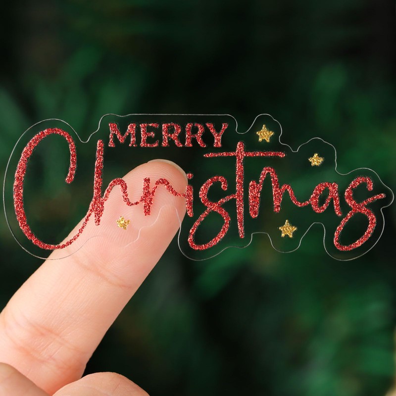 5 Sheets Christmas Stickers Glitter Merry Christmas Stickers for Christmas