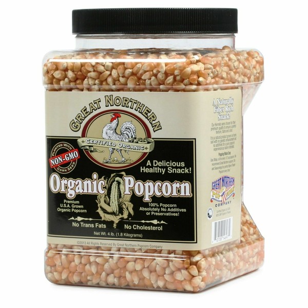 Great Northern Popcorn Organic Yellow Gourmet Popcorn All Natural, 4 Pounds