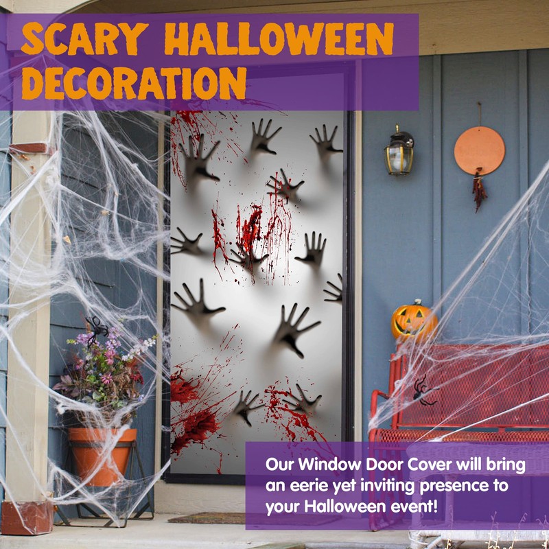 JOYIN Joiedomi Halloween Haunted House Decoration Window Door Cover Zombie