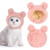 JOICEE Cute Cat Costume Warm Bear Hat for Cat Adjustable