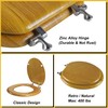 Angel Shield Durable Wood Veneer Natural Toilet Seat Metal Hinged