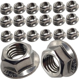 M6 Serrated Flange Nuts Marine Grade Style in A4 Stainless Steel 316 – Corrosion Resistant Fasteners (Pack of 20)