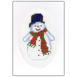 Skye Stitching & Photos Christmas Snowman - 14 Count Cross Stitch A6 Card Kit Free P+P