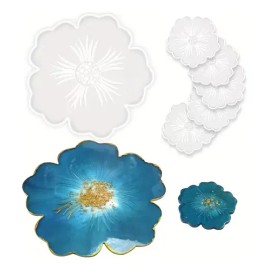 Set De 6 Moldes De Silicona Y Resina, Incluido 1 Grande