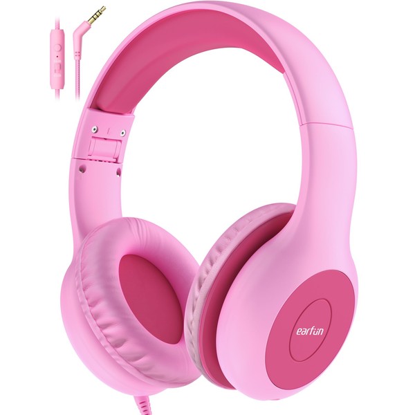 EarFun Kids Headphones Wired with Microphone, 85/94dB Volume Limit Headphones