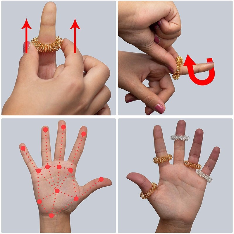 zalati Finger Massager 20pcs Finger Massage Rings Acupressure Massager for