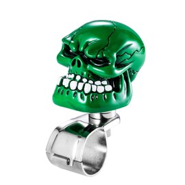 Arenbel Turning Assist Grip Handle Booster Skull Steering Wheel Spinner Suicide Knob Fit Most Cars Trucks Tractors Boats, Green