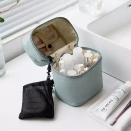 메이크업 파우치 보관 정리 휴대용 인기 여행용 화장품 방수 스킨케어 코스메틱 여성 수납 가방 백 대용량 [베이지] Large Capacity Makeup Pouch Storage Organizer Portable Popular Travel Cosmetic Waterproof Skincare Cosmetic Women's Storage Bag [Beige]