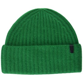 Vince Womens Boiled Cashmere Chunky Half Cardigan Knit Hat,Emerald,OS