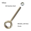 18 Sets Eye Bolt M6 Stainless Steel Rust Resistant Sturdy