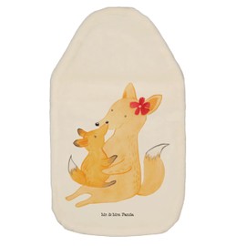 Mr. & Mrs. Panda Hot Water Bottle Fox Mum & Child - Gift, Grandma, Hot Water Bottle with Cover, Heat Cushion, Hot Water Bottle Cover, Favourite Daughter, Family, Best Daughter, Dad, Hugging, Mum, Daughter Relationship