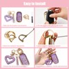 Erivis Bling Key Fob Cover with Heart Keychain for Jeep/Dodge/Chrysler