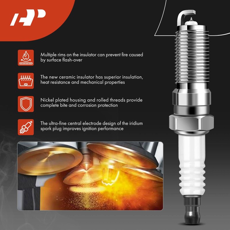 A-Premium Set of 4 Ignition Coil Pack and Iridium Spark