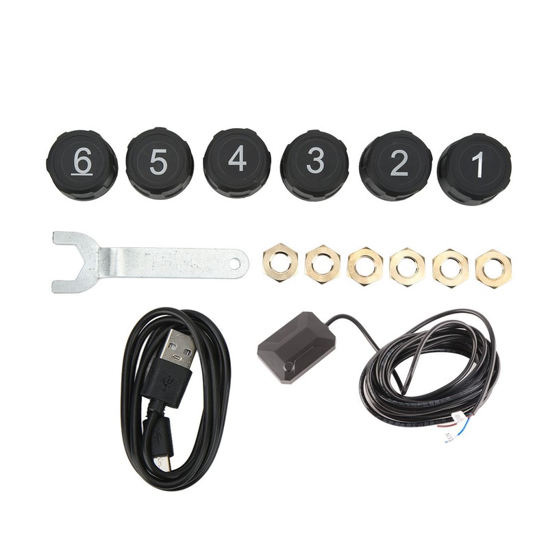 12 Wheel Tire Pressure Monitor 4 Alarm Modes DC 5V