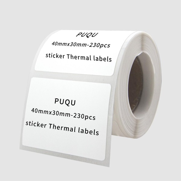 PUQU 40x30mm Direct Thermal Sticker Labels, Self-Adhesive All-Purpose Label Maker