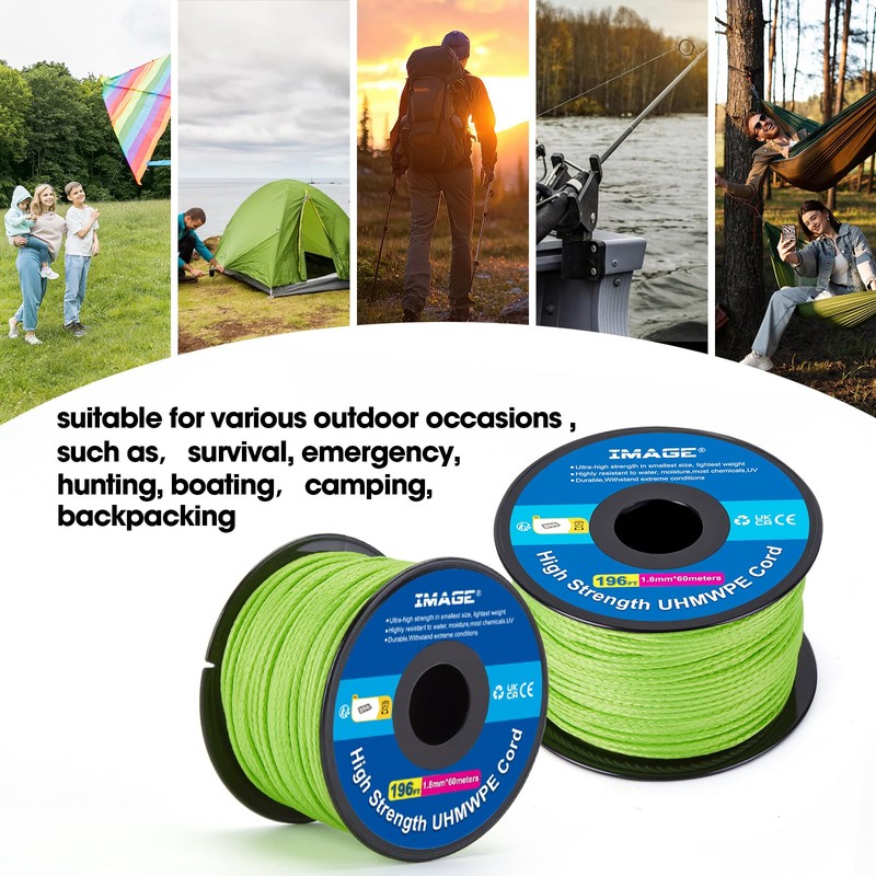 IMAGE Ultra - Strong 100% UHMWPE Braided Cord (1.8mm, 660LB)