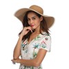 Lanzom Ladies 5.5" Large Bow Straw Hat Foldable Roll Up