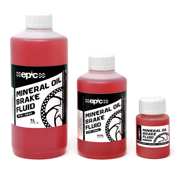 Epic Mineral Oil Brake Fluid for Shimano/Tektro/TRP Disc Brakes | MTB & Road | High Performance Oil for Brake Bleeding | Red - 500ml
