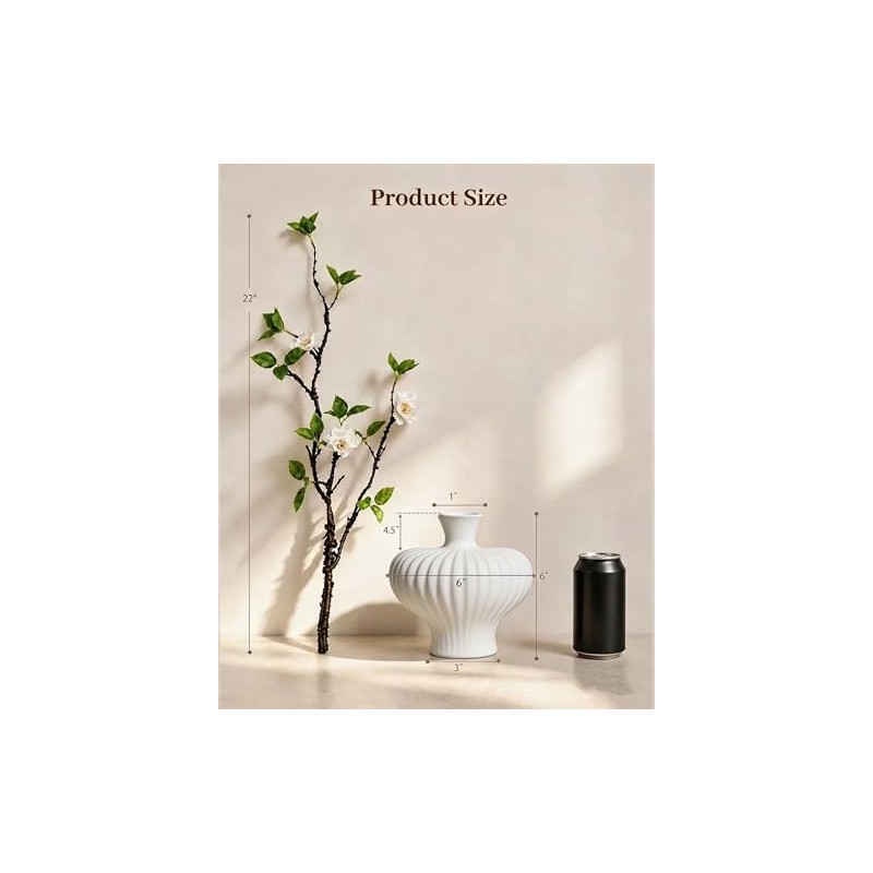 Vase with Artificial Greenery, 22'' Faux Greenery, White | Fake