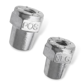 JawGrew Car Cable Post Adapter, One-Piece Female Positive and Negative Power Terminal Adapter Replacement Repair Connector Parts, Suitable for Most Cars (Silver)