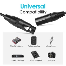 SHULIANCABLE Microphone Cable, XLR Male to XLR Female, Microphone Cable for Microphone, Amplifier, Mixer, Speaker, etc. (15 m)