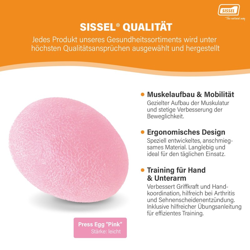 Sissel Unisex's Press egg Pink, Ø45mm (widest) x 60mm length