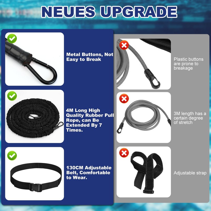 Swimming Belt for Pool 2.5-7.5 m Swimming Trainer with Webbing