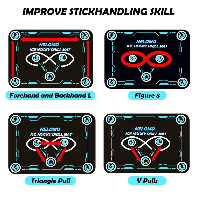 NELOMO Ice Hockey Training Mat Ice Hockey Training Equipment Large