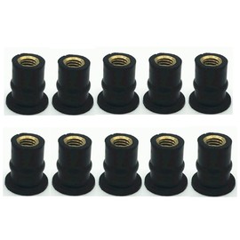 10x M4/M5/M6 Motorrad Windschutzscheibenmutter, Gummimuttern Motorrad Windschutzscheibe Schraube Befestigungsmuttern Windschutzscheiben Wellenmutter (Straight convexity, M5)