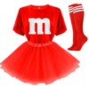 FONYFA Costumes - playera con faldas tutú, Rojo -, Small