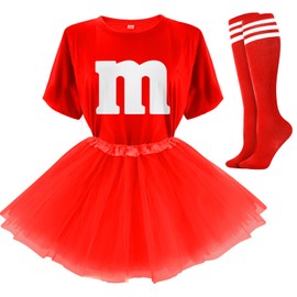 FONYFA Costumes - playera con faldas tutú, Rojo -, Small